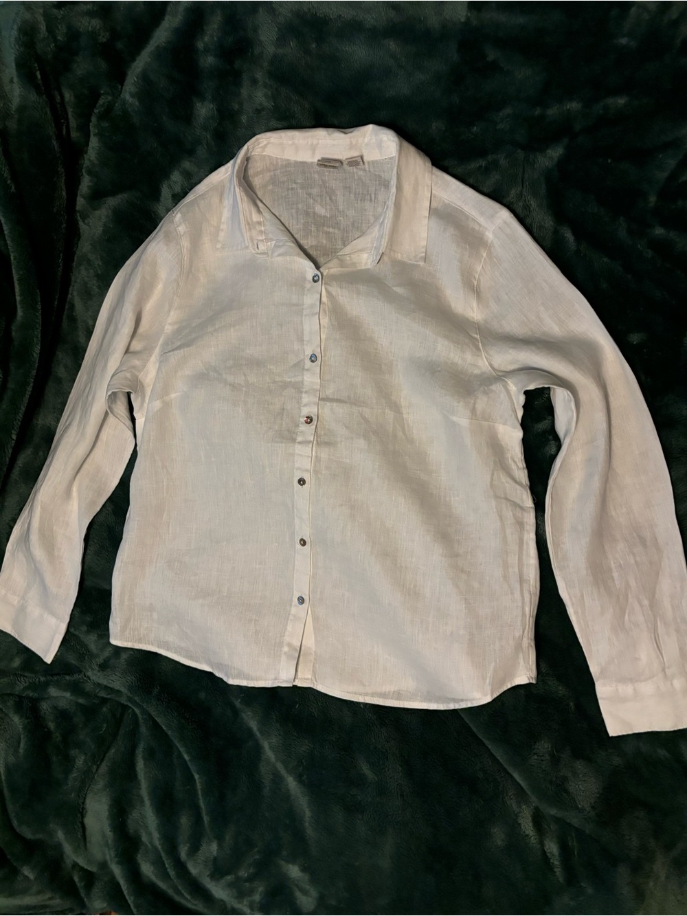 Women’s Joie White Linen Button Down Top Size Large